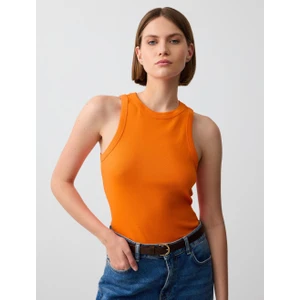 Jimmy Key Turuncu Yuvarlak Yaka Dar Kesim Kolsuz Örme Atlet