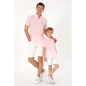 U.s. Polo Assn. Erkek Çocuk Açık Pembe Gömlek Kısa Kollu 50306567-VR078