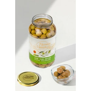 Nermin Hanım Zeytinliği Edremit Yeşil Çizik Zeytin (950 Gr)