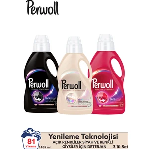 Yenileme Siyah 1.485L & Perwoll Yenileme Renkli 1.485L & Perwoll Yenileme Beyaz 1.485L (3'lü Set)
