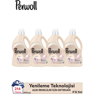Sıvı Çamaşır Deterjanı 4×2.97 l 216 Yıkama Beyaz ve Renkli Çamaşırlar İçin Uzun Süre Tazelik
