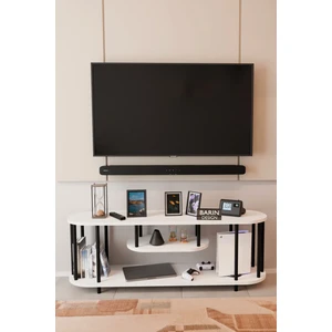 Barin Design Modern Tv Ünitesi Ahşap Raflı 2 Katlı Televizyon Sehpası Minimalist,dayanıklı, Fonksiyonel Tv Standı