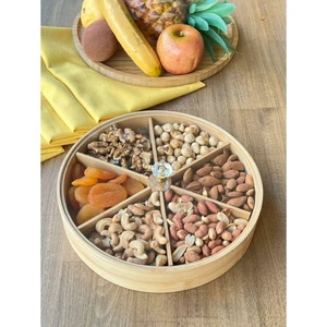 Bambu  6 Bölmeli Kahvaltılık & Çerezlik Akrilik Kapaklı 20 cm