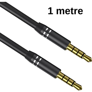 Speeduf 3.5mm Aux Kablo 4 Pole (4 Boğumlu) 1 Metre – Altın Uçlu, Metal Başlıklı Ses Kablosu