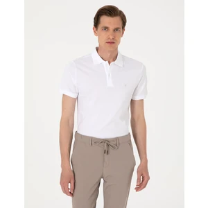 Pierre Cardin Erkek Beyaz Slim Fit %100 Pamuk Polo Yaka Basic Tişört 50306448-VR013