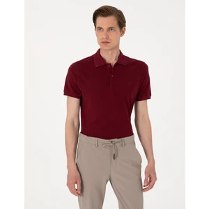 Pierre Cardin Erkek Bordo Slim Fit %100 Pamuk Polo Yaka Basic Tişört 50306448-VR014