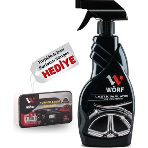 Wörf Lastik Parlatıcı 500 ml ve Parlatıcı Sünger