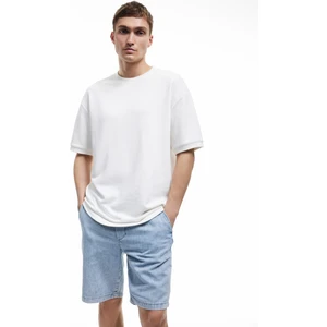 Beli Bağcıklı Cep Detaylı Bermuda Oversize Jean Şort