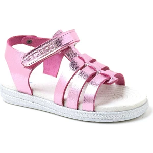 Bellini Vaketa Hakiki Deri Fuşya Pembe Kız Bebek Çocuk Sandalet