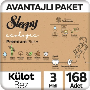 Ecologic Premium Plus Avantajlı Paket Külot Bez 3 Numara Midi 168 Adet
