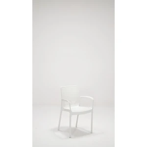 2 Adet Rattan Lüx Beyaz Sandalye / Balkon-Bahçe-Teras