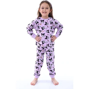 Kuromi Desenli Kız Çocuk Pijama Takımı Pembe 3-8 Yaş