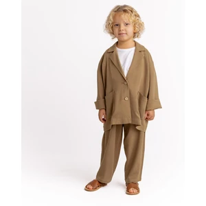 Keten Blazer Ceket 2-7 Yaş Caramel