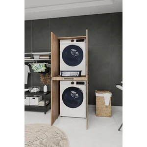 One Art Home Lucca Kapaklı Çekmeceli Çamaşır ve Kurutma Makinesi Dolabı