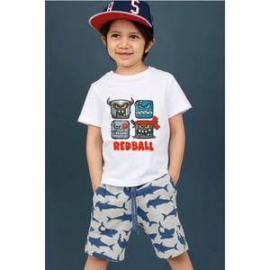 Red Ball Baskılı Trend Çocuk T-Shirt