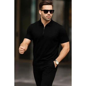 Erkek Polo Yaka Fermuarlı Triko T-Shirt