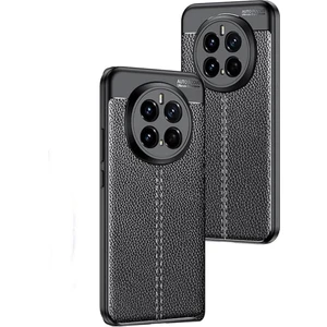 Honor Magic 7 Pro Uyumlu Kılıf Niss Deri Desen Silikon Siyah