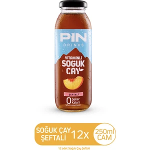 Şeftali Aromalı Soğuk Çay - Şekersiz & Kalorisiz - 250 ml x 12 Adet Ice Tea