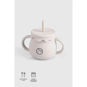 Little Gusto Pipetli Silikon Suluk ve Atıştırma Bardağı Bej