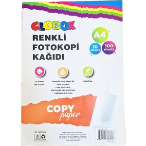 Renkli Fotokopi Kağıdı 10 Renk 100 Lü