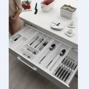 Çekmece içi kaşıklık ve Bıçaklık Beyaz, 94x48 Yandan ve Boydan 4,5 cm kesilebilir