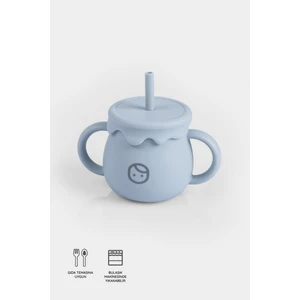 Little Gusto Pipetli Silikon Suluk ve Atıştırma Bardağı Mavi