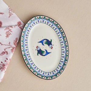 x Ömür Akkor İznik Balık Kayık Tabak 25 cm