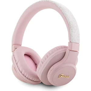 Kulak Üstü Bluetooth Kulaklık Guess Lisanslı Pu 4g Desen Metal Logolu Tone On Tone V5.3 Pembe