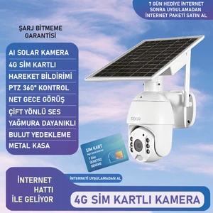 C16 4G Solar Full HD Sim Kartlı interneti içinde Sesli Alarmlı Metal Kasa Suya Dayanıklı