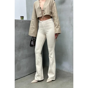 7578 Flare Kadın Büyük Beden Jean Pantolon