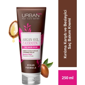 URBAN Care Argan Yağı&Keratin Kolay Kırılan Yıpranmış Saçlara Özel Saç Bakım Kremi-Vegan-250ML