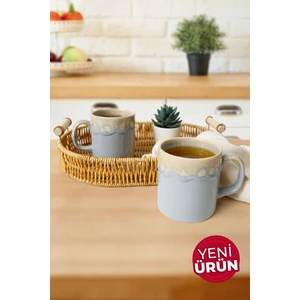Shizen Gri Silindir Kupa 10 cm 2 Adet 613