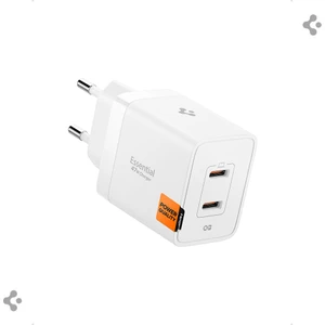 47W USB-C 2 Port Mini Hızlı Şarj Aleti Samsung PPS 2.0 / Isı Düşürücü GaN Destekli Akım Korumalı Güç Adaptörü iPhone & Android & iPad & MacBook Type-C - ACH08707