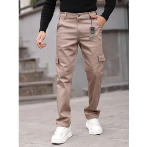 Erkek Baggy Fit Casual Jean Non-Denim Kargo Cepli Pantolon