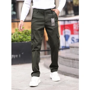 Erkek Baggy Fit Casual Jean Non-Denim Kargo Cepli Pantolon