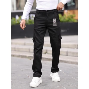 Erkek Baggy Fit Casual Jean Non-Denim Kargo Cepli Pantolon