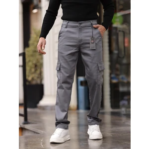 Erkek Baggy Fit Casual Jean Non-Denim Kargo Cepli Pantolon
