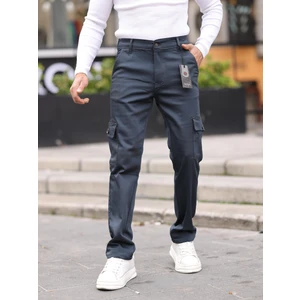 Erkek Baggy Fit Casual Jean Non-Denim Kargo Cepli Pantolon