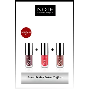Note Cosmetics Lip Oil Nemlendirici ve Parlatıcı Dudak Bakım Yağı 3'lü Makyaj Seti