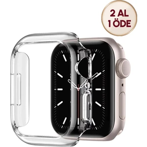 2 Adet Apple Watch Seri 45MM Seffaf Silikon 360 Tam Koruma Yumuşak Ekran Koruyucu