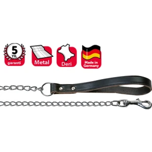 Deri Saplı Zincir Uzatma 100Cm/4Mm Siyah