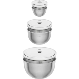 Zwıllıng Fresh & Save Bowls Vacuum Bowl Set S/m/l / 6-Parça, Paslanmaz Çelik, Gümüş Beyazı