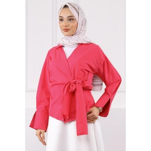 Fuşya Yandan Bağlamalı Gömlek