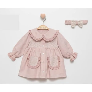 935BZ Kız Bebek Tül Detaylı Güpürlü Elbise