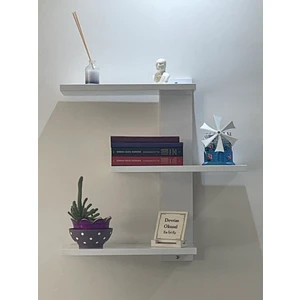 Devrim Cnc Meva Model Asimetrik Ayarlanabilen Dekoratif Duvar Rafı Parlak Beyaz Mdf