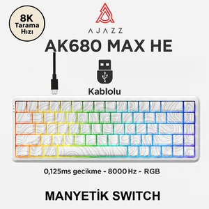 AK680 Max Rapid Trigger Manyetik Switch Mekanik Klavye Rgb Aydınlatma 0.02 Ultra Düşük Gecikme-Siyah