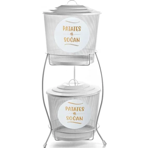 Metal 2 Katlı Sebzelik - Beyaz