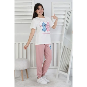Friends Are Forewer Yazılı Kısa Kollu Kız Çocuk Pijama Takımı