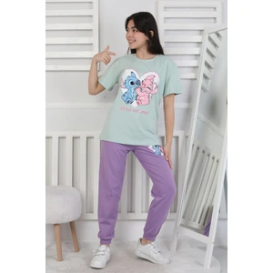 Friends Are Forewer Yazılı Kısa Kollu Kız Çocuk Pijama Takımı