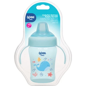 Wee Baby Colorful Akıtmaz Kulplu Antikolik Bardak 240 ml - MAVİ